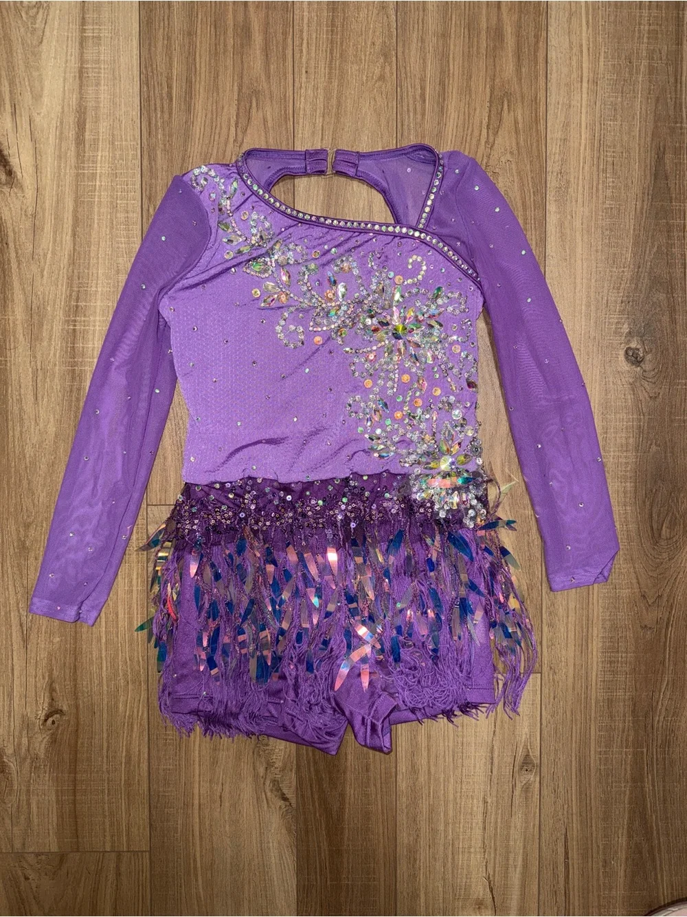 Weissman Purple Sequin & Fringe Girls' Dance Costume